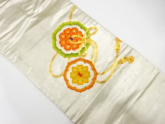 鏡裏模様刺繍　名古屋帯